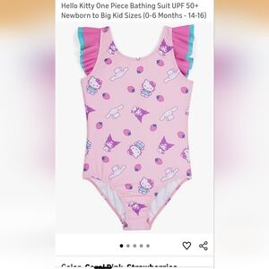 Officially licensed Hello Kitty Kuromi Cinnamoroll big girls one piece swimsuit